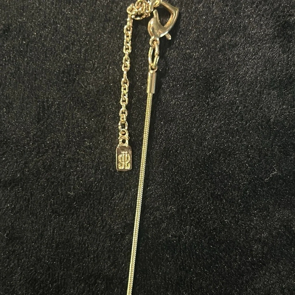 Tassel Cubic Zirconia Metal Cylinder Pendent on Adjustable Gold Chain Necklace - Picture 7 of 7